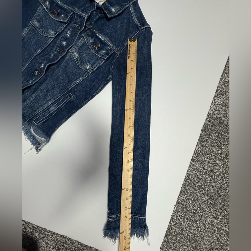 PAIGE Rowan distressed Denim Jacket XS - Picture 13 of 13